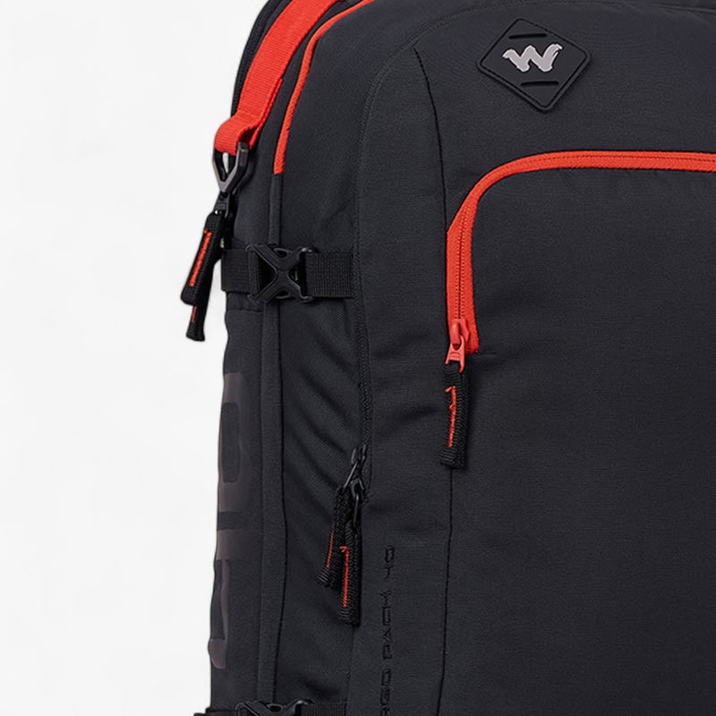 WILDCRAFT حقيبة ظهر سوداء صلبة للرجال - Image 4